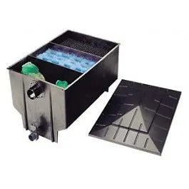 Filtro a 3 Camere per laghetti vista interna con coperchio e materiali filtranti