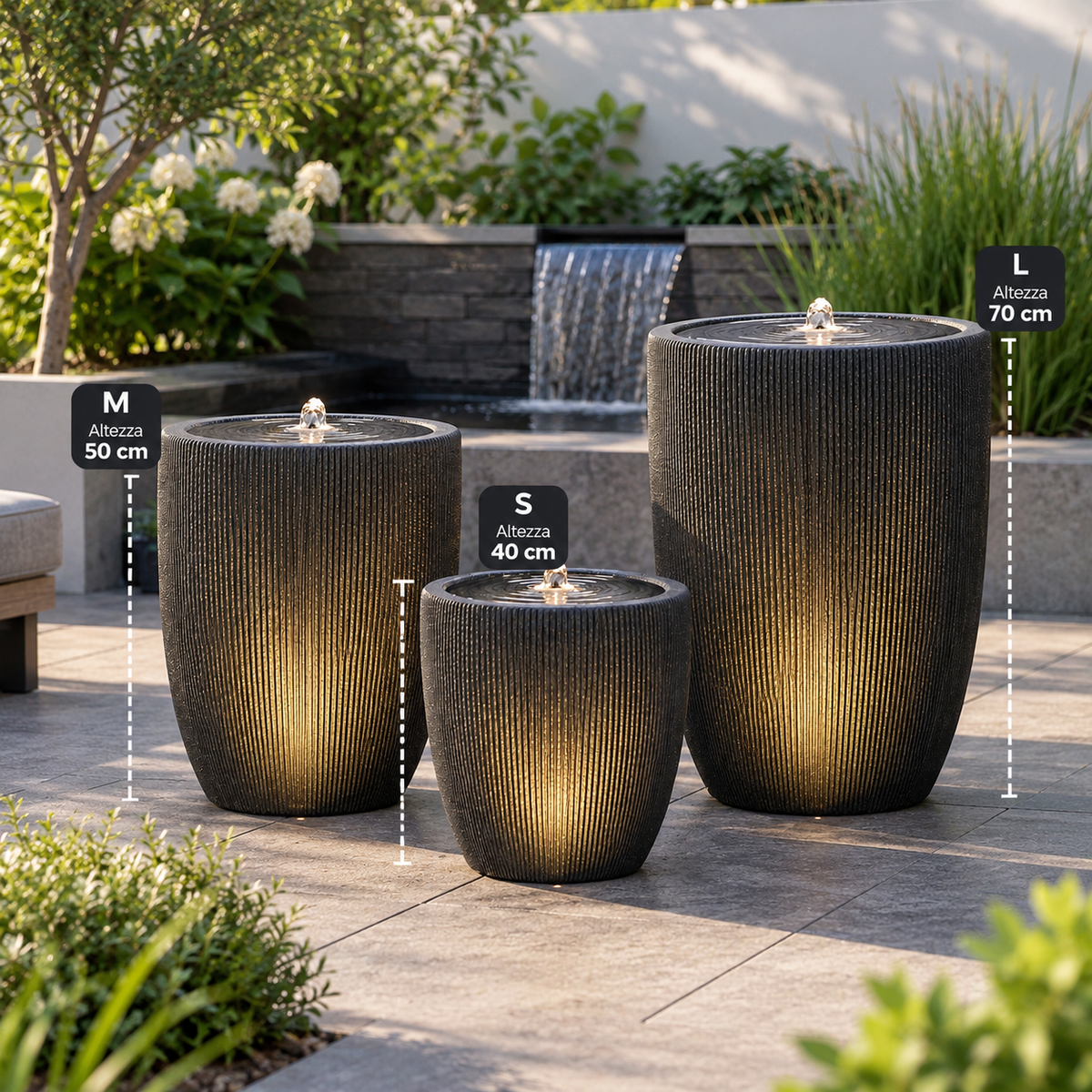 SuperFish Water Feature Palermo – Fontana decorativa con LED