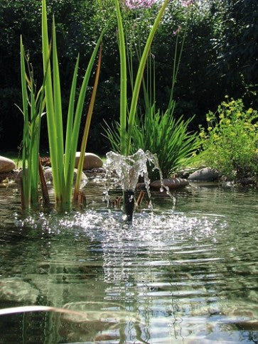 Pontec PondoVario Fountain Pump in funzione in un laghetto alla modalità minima