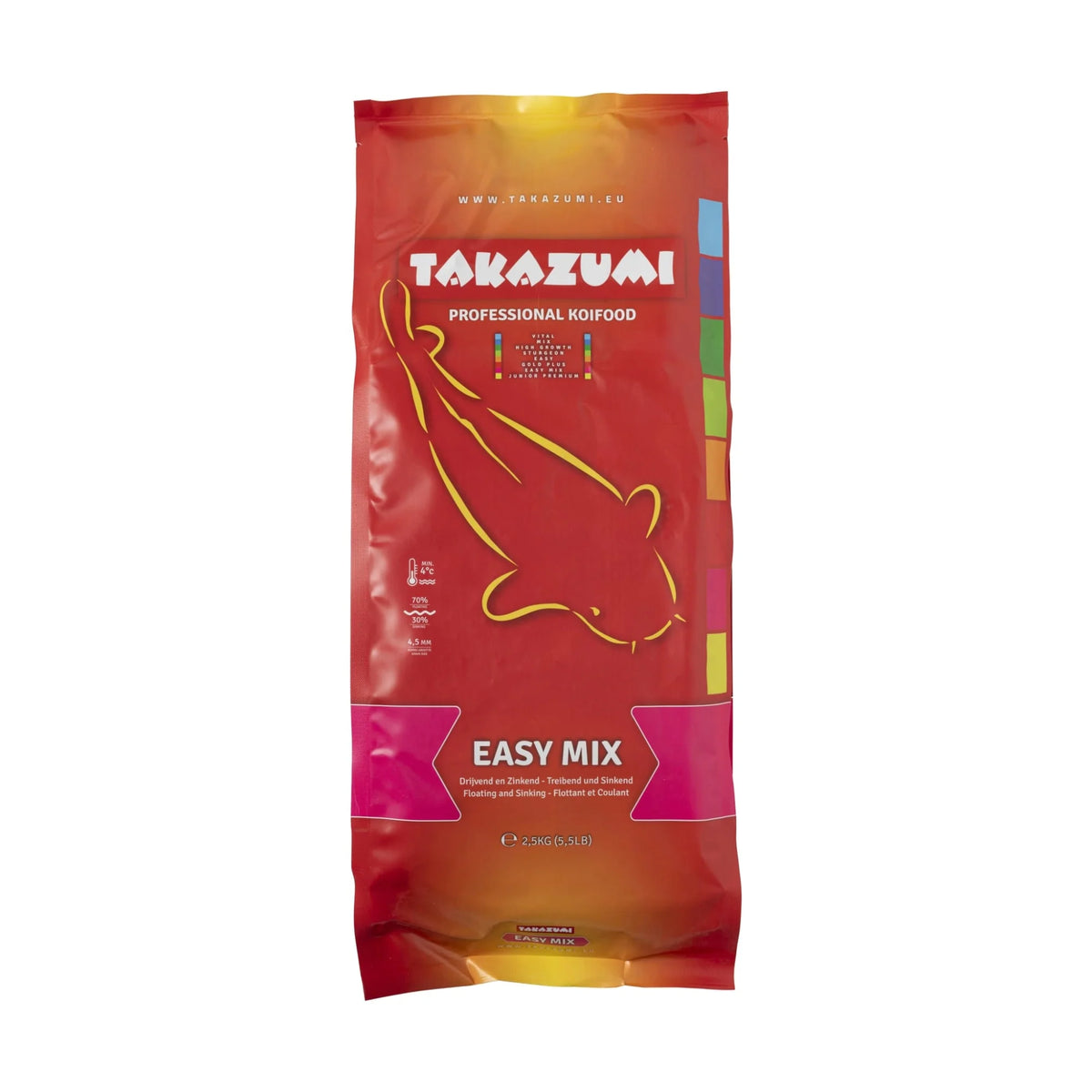 Mangime carpe koi Takazumi Easy Mix 4,5 mm - Galleggiante e Affondante