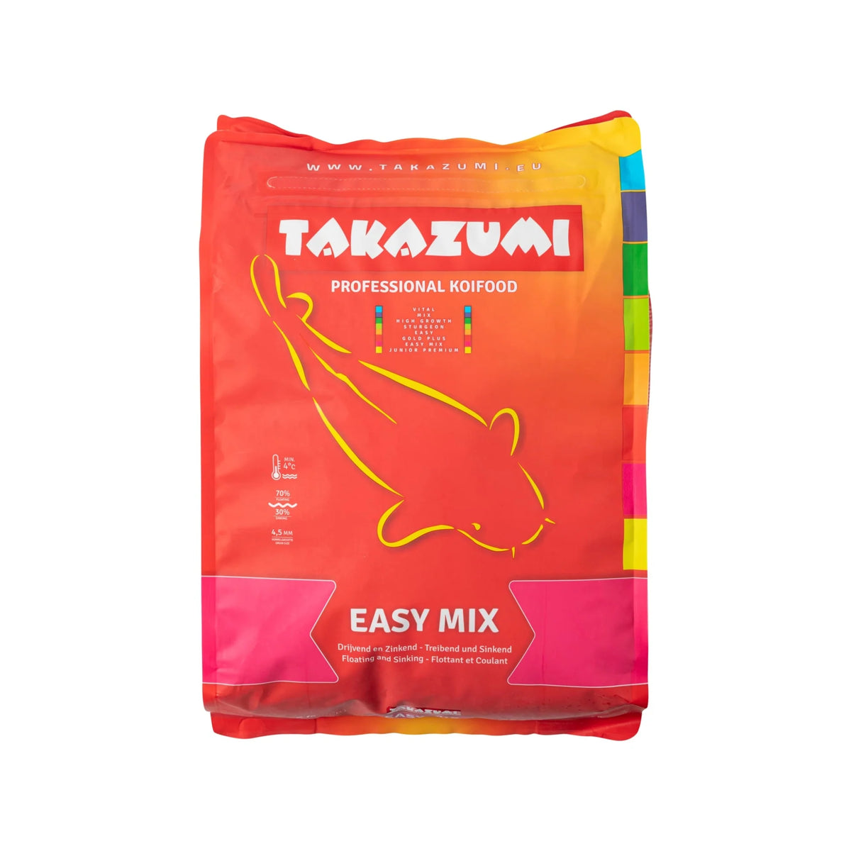 Mangime carpe koi Takazumi Easy Mix 4,5 mm - Galleggiante e Affondante