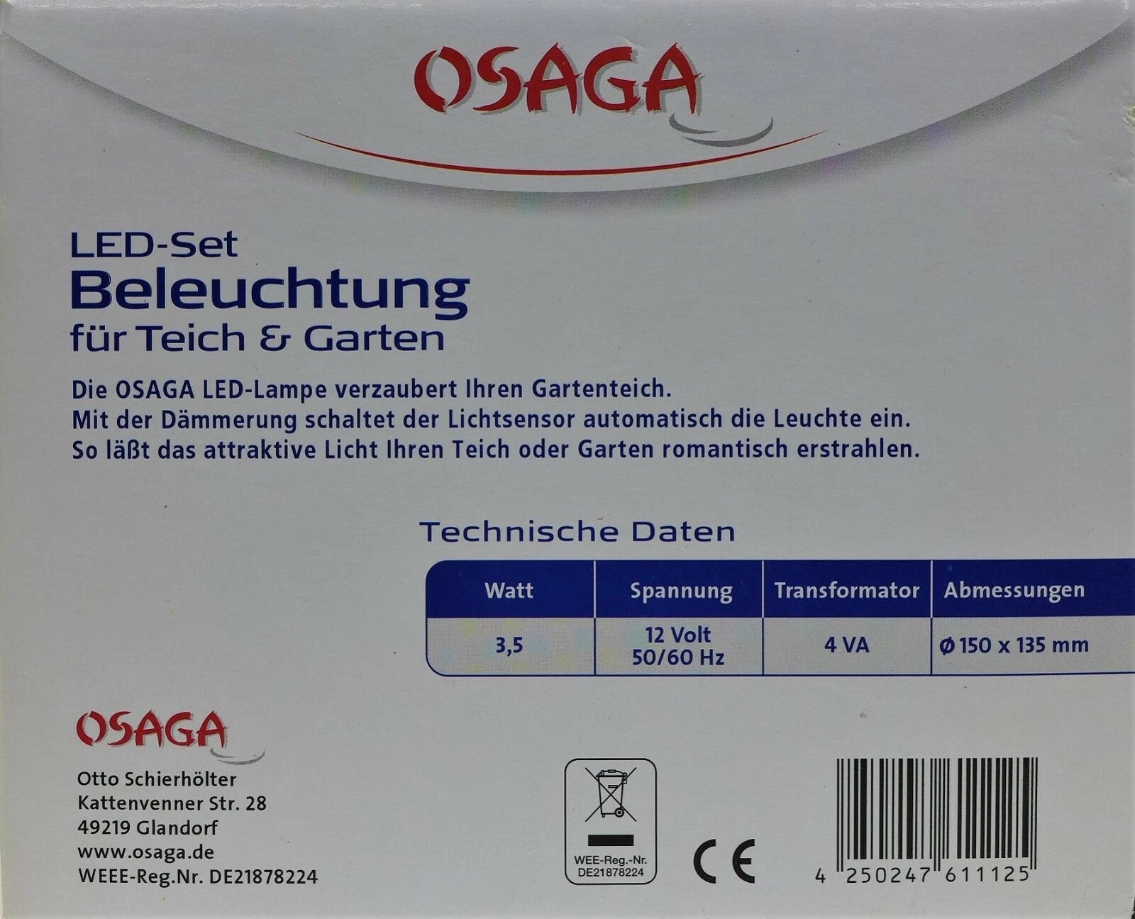 Kit Faretti LED 12V Osaga retro della scatola